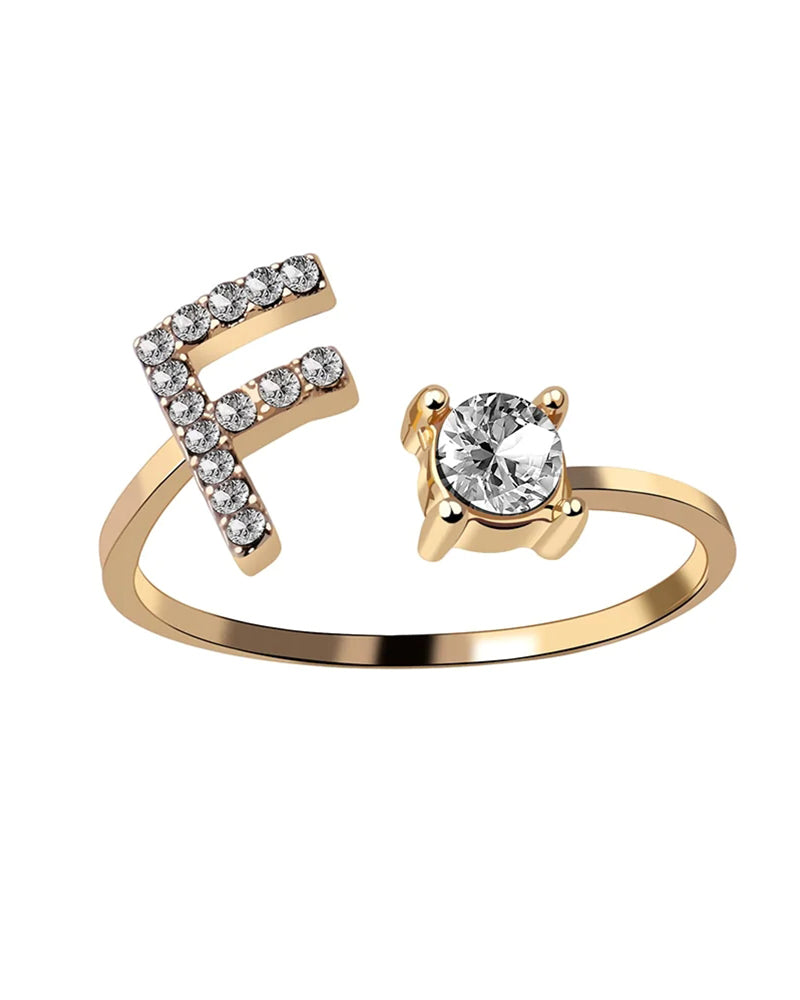 Elin | Öppen zirkonia-ring med initialer
