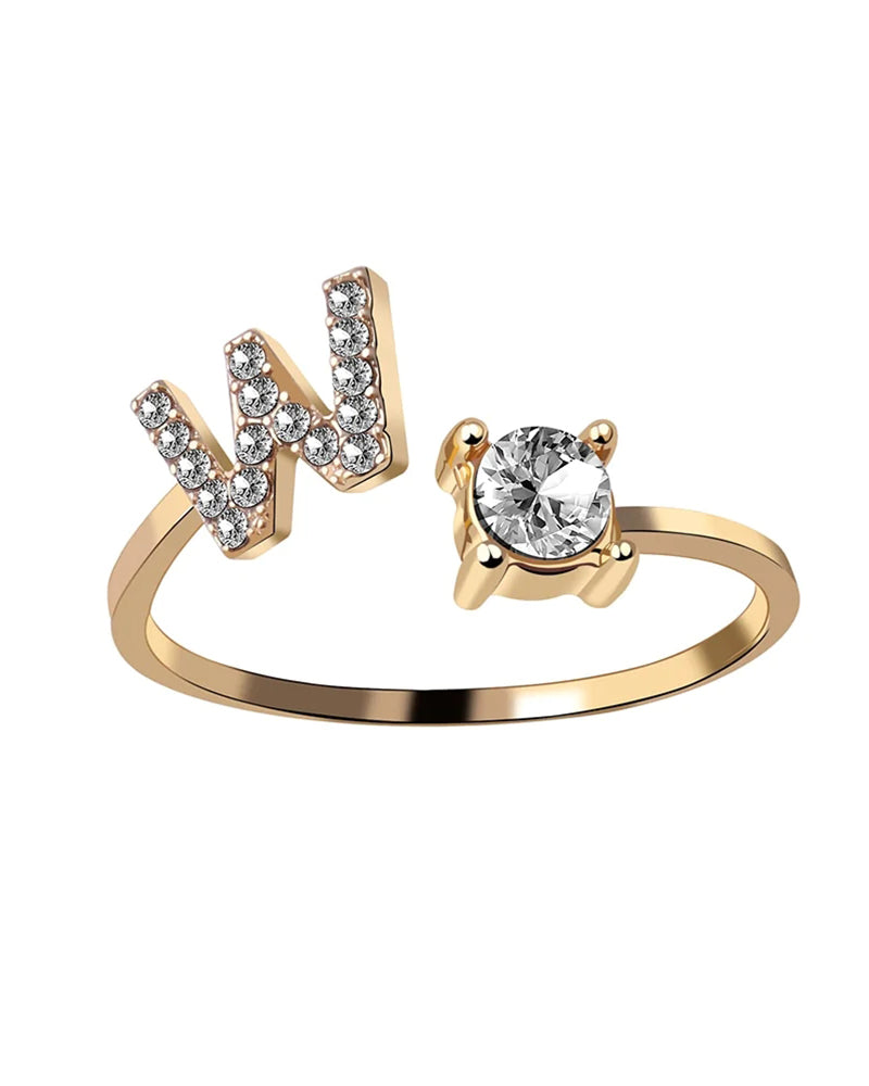 Elin | Öppen zirkonia-ring med initialer