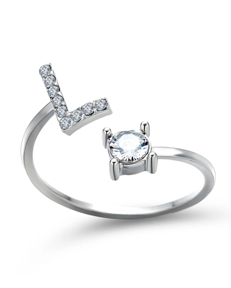 Elin | Öppen zirkonia-ring med initialer