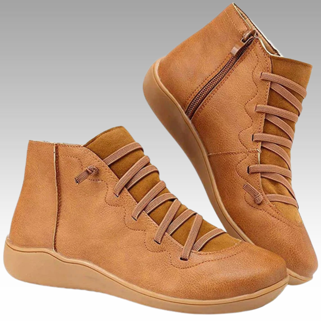 Elin | Trendiga Ortopediska Ankelboots i Vintage-stil