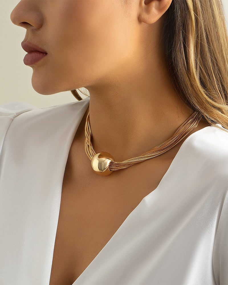 Elin | Stapelbart geometriskt halsband/armband med kedja i lager