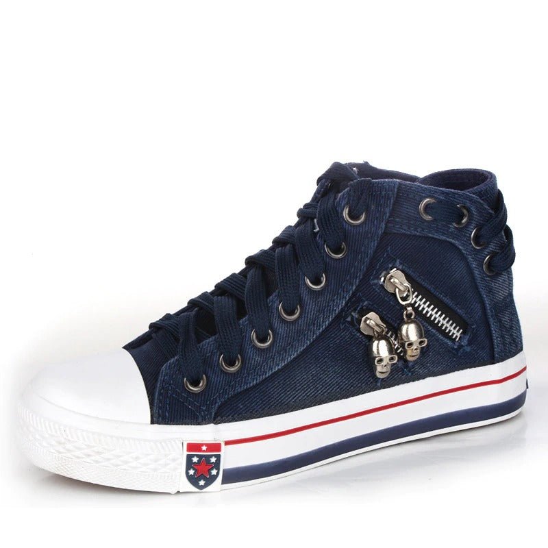 Elin | Chic och Bekväm Högskuren Denim Canvas Skor