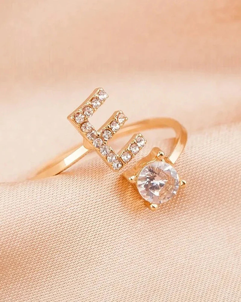 Elin | Öppen zirkonia-ring med initialer