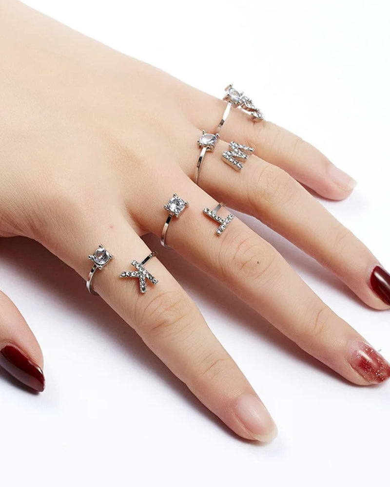 Elin | Öppen zirkonia-ring med initialer