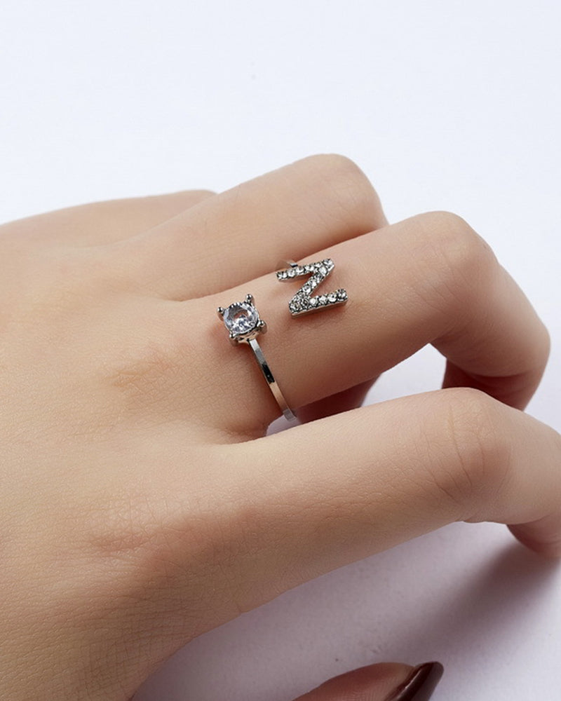Elin | Öppen zirkonia-ring med initialer
