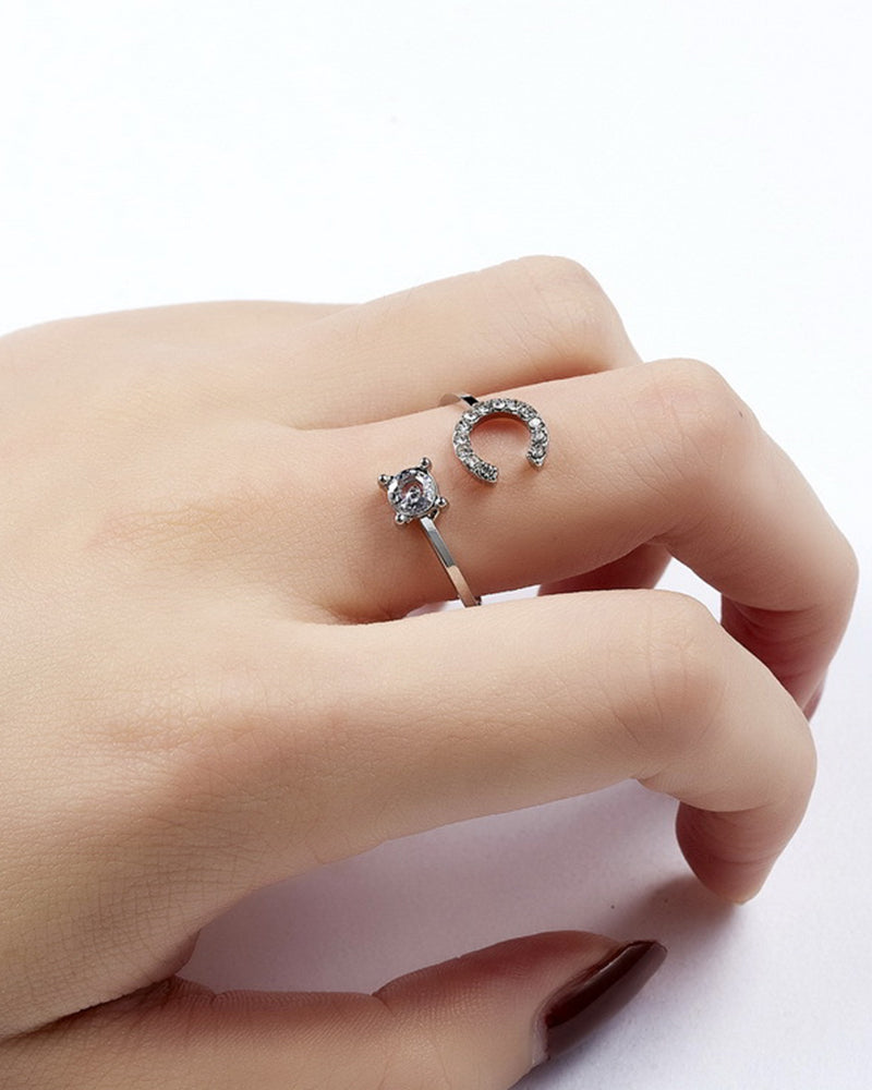 Elin | Öppen zirkonia-ring med initialer