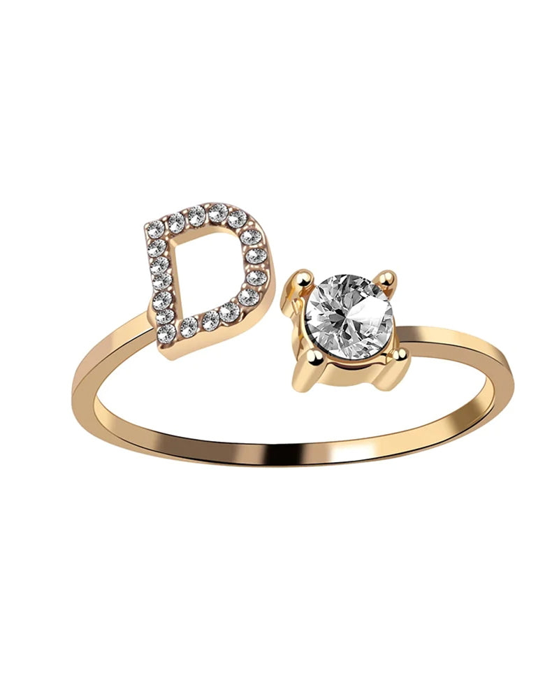Elin | Öppen zirkonia-ring med initialer