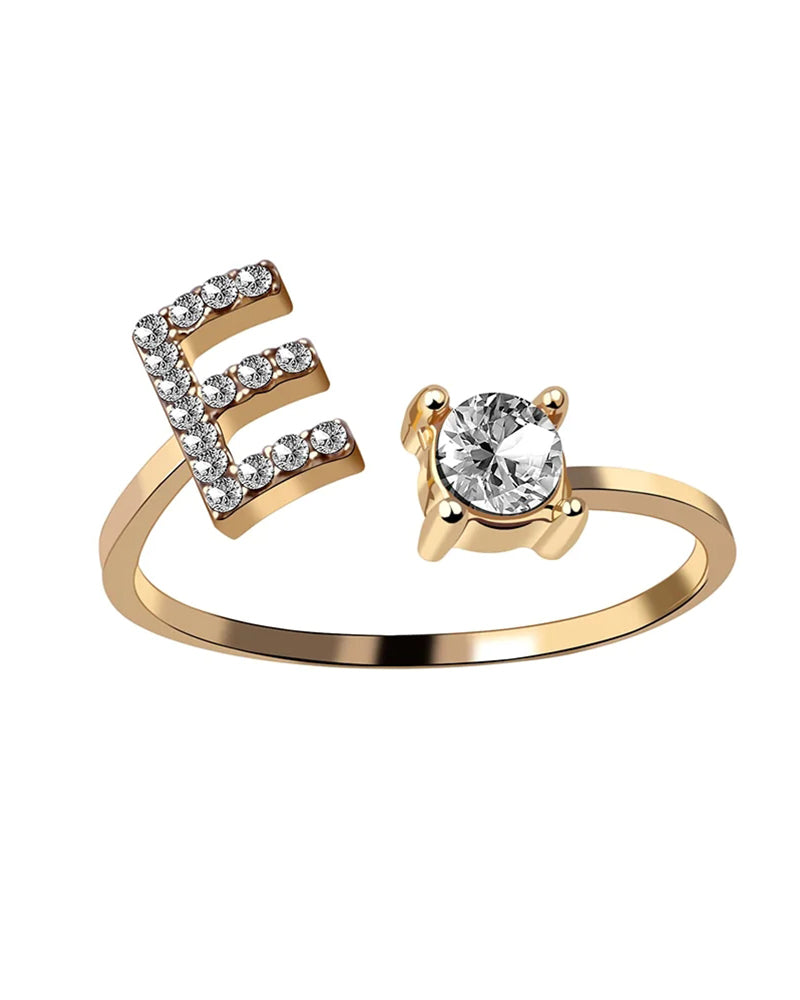 Elin | Öppen zirkonia-ring med initialer