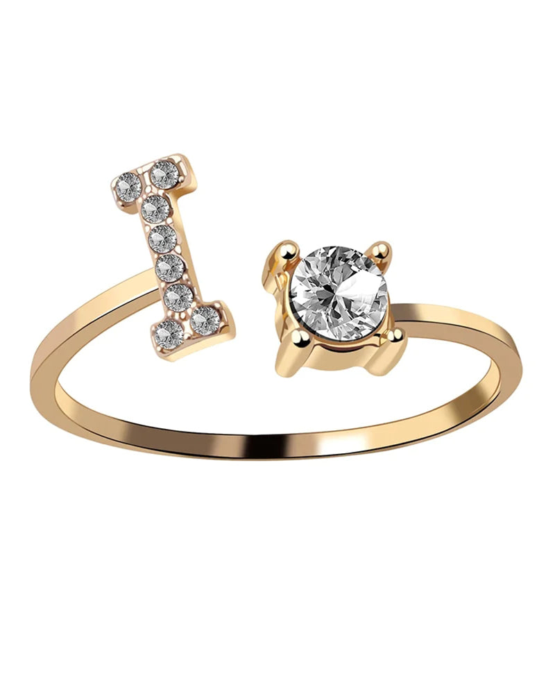 Elin | Öppen zirkonia-ring med initialer