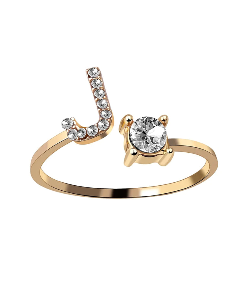 Elin | Öppen zirkonia-ring med initialer