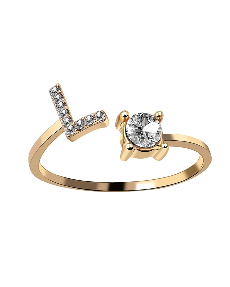 Elin | Öppen zirkonia-ring med initialer