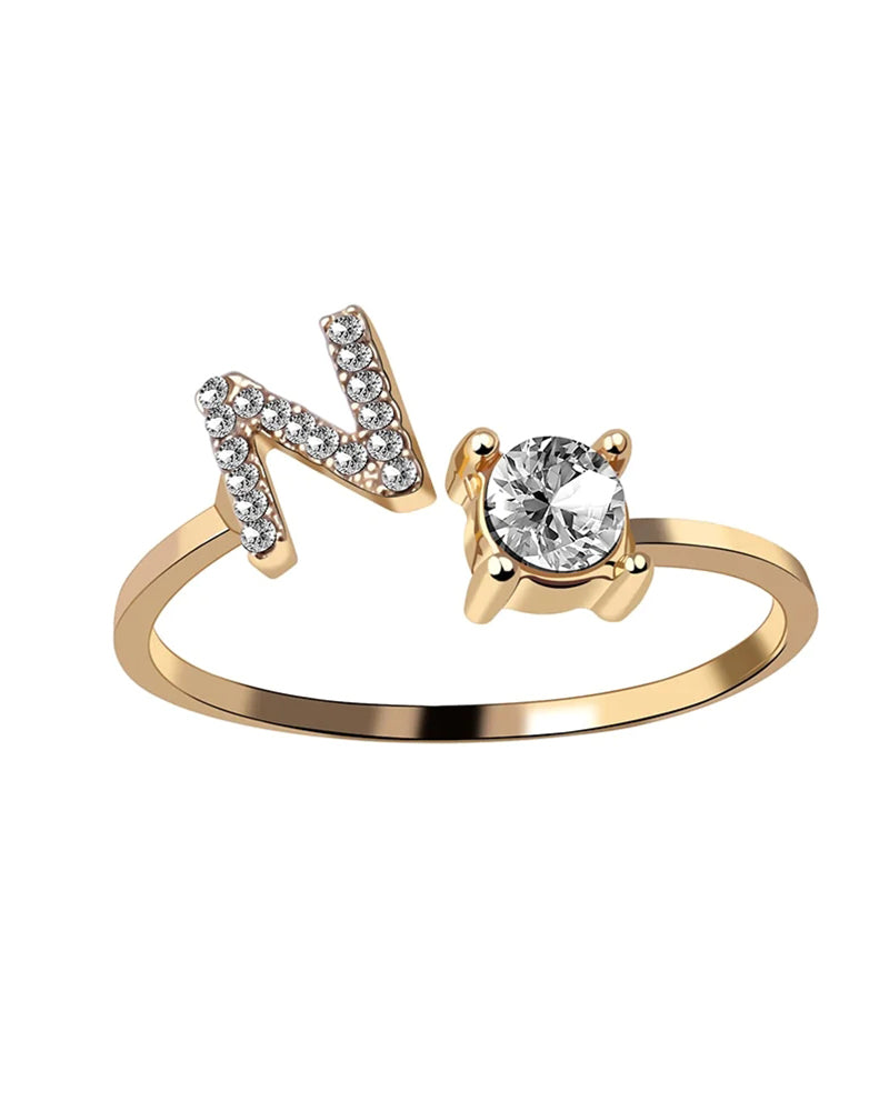 Elin | Öppen zirkonia-ring med initialer