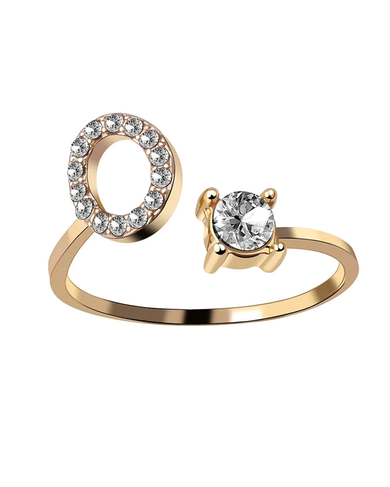 Elin | Öppen zirkonia-ring med initialer