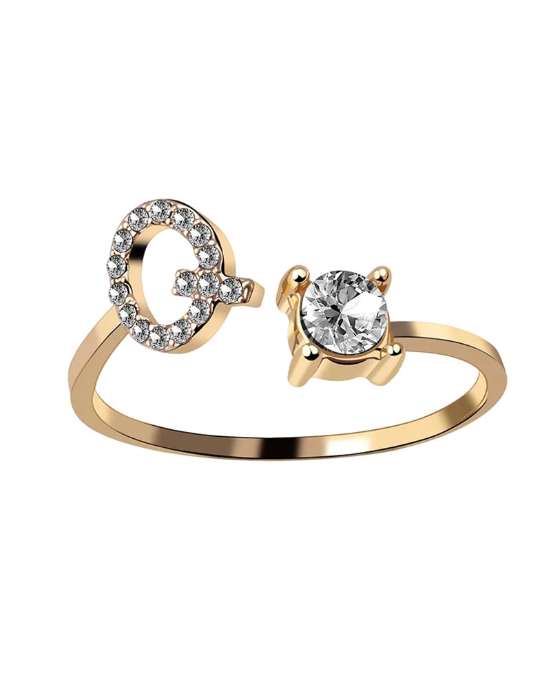 Elin | Öppen zirkonia-ring med initialer