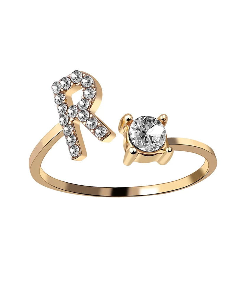 Elin | Öppen zirkonia-ring med initialer