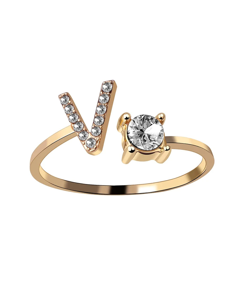 Elin | Öppen zirkonia-ring med initialer