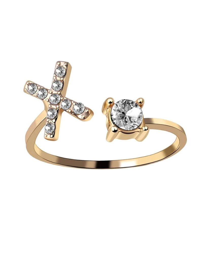 Elin | Öppen zirkonia-ring med initialer