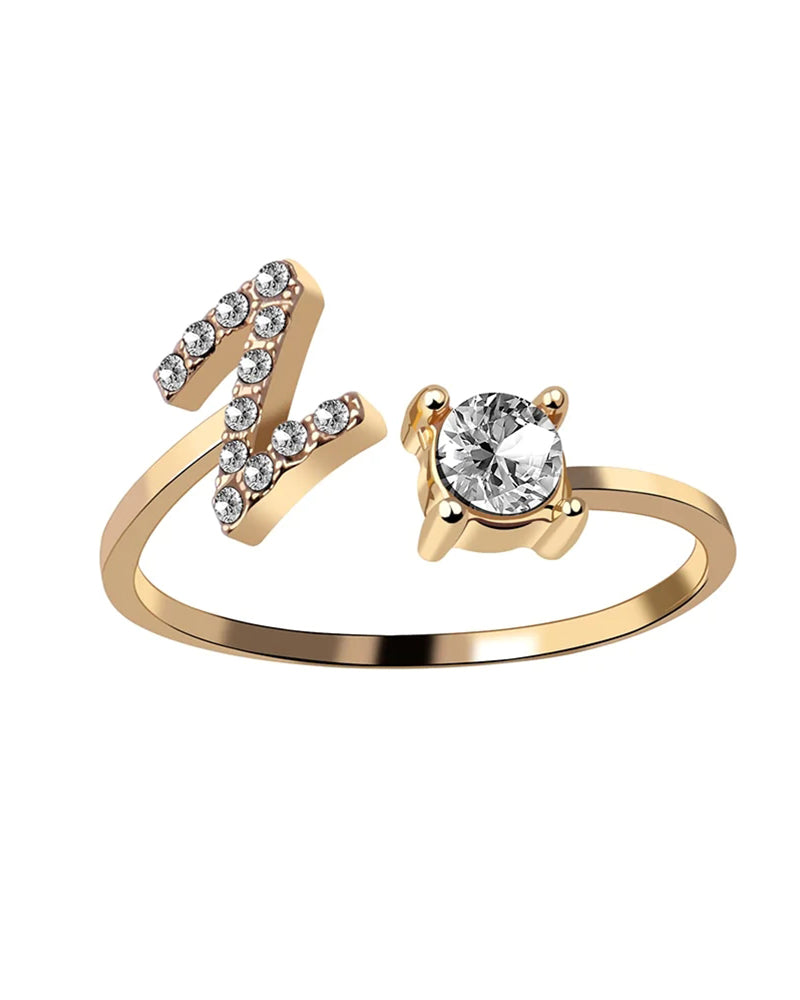 Elin | Öppen zirkonia-ring med initialer