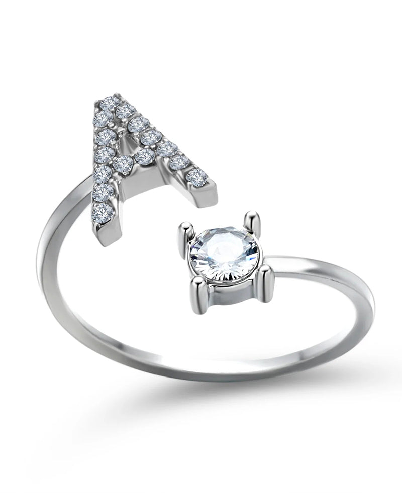 Elin | Öppen zirkonia-ring med initialer