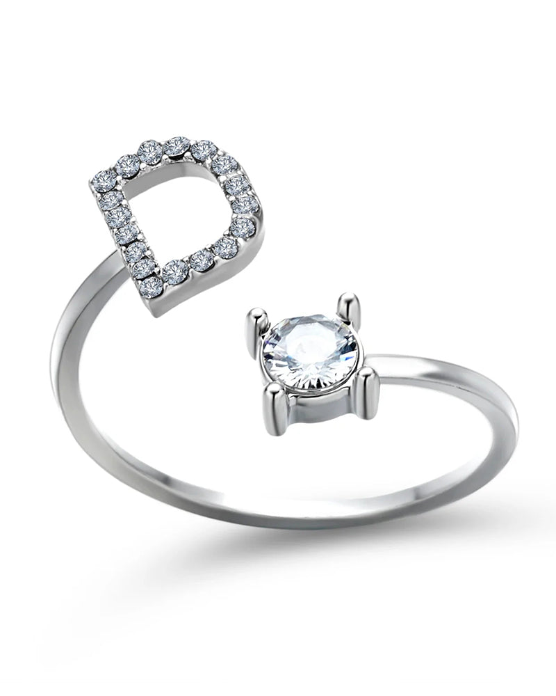Elin | Öppen zirkonia-ring med initialer