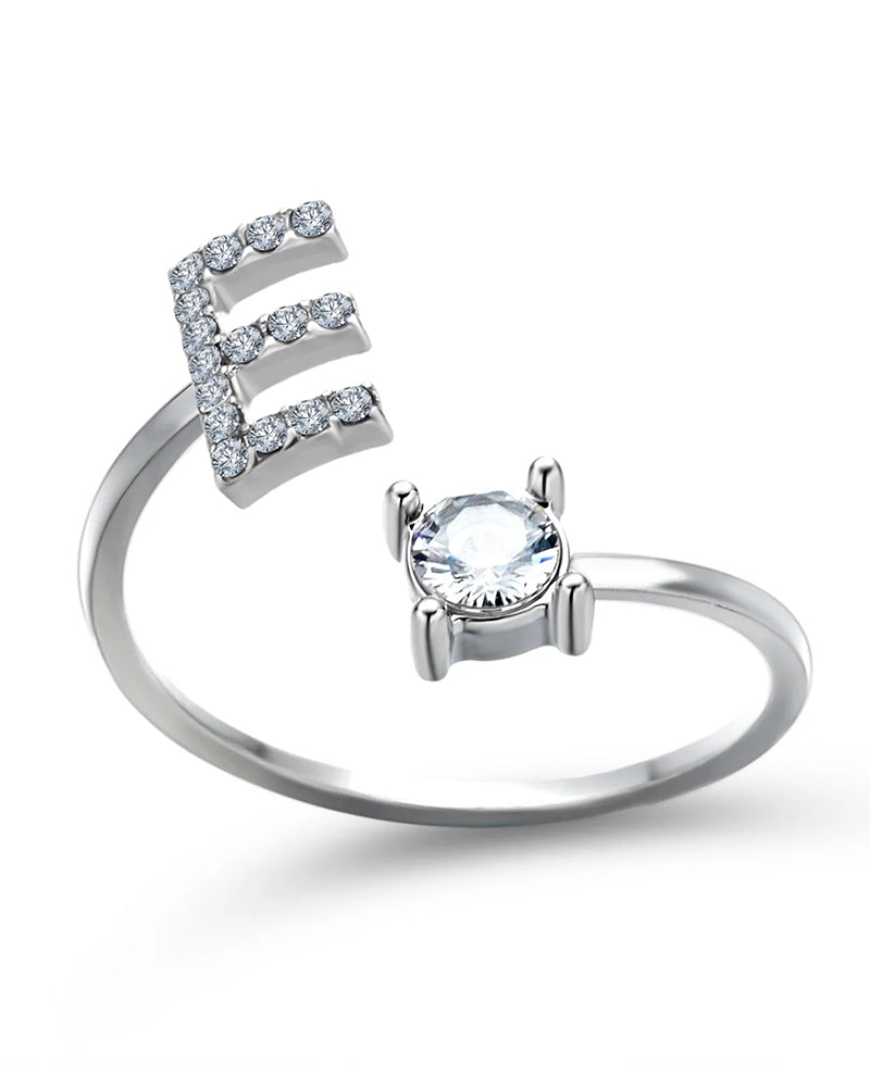 Elin | Öppen zirkonia-ring med initialer