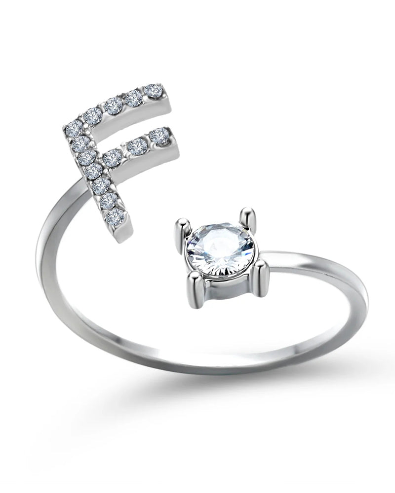 Elin | Öppen zirkonia-ring med initialer