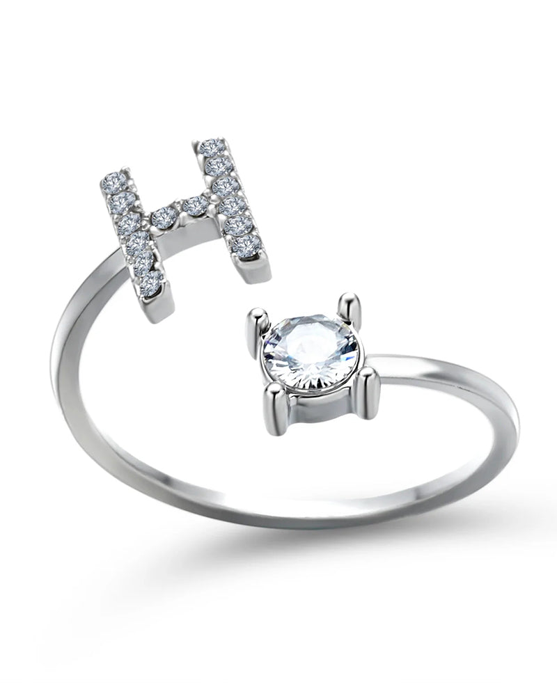Elin | Öppen zirkonia-ring med initialer