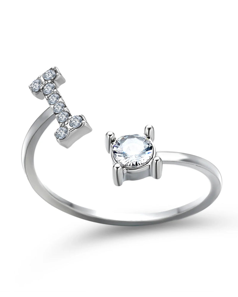 Elin | Öppen zirkonia-ring med initialer