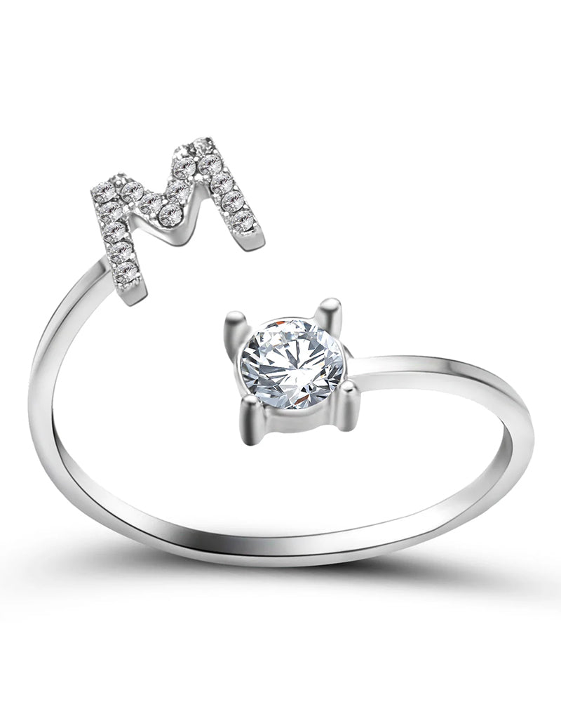 Elin | Öppen zirkonia-ring med initialer