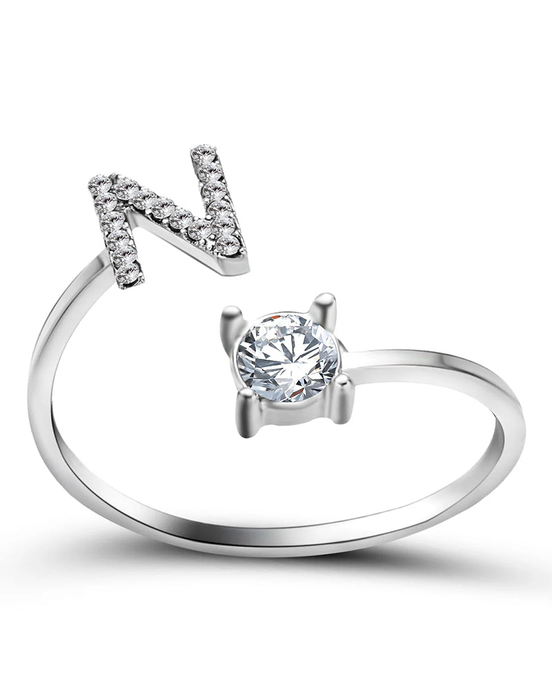 Elin | Öppen zirkonia-ring med initialer