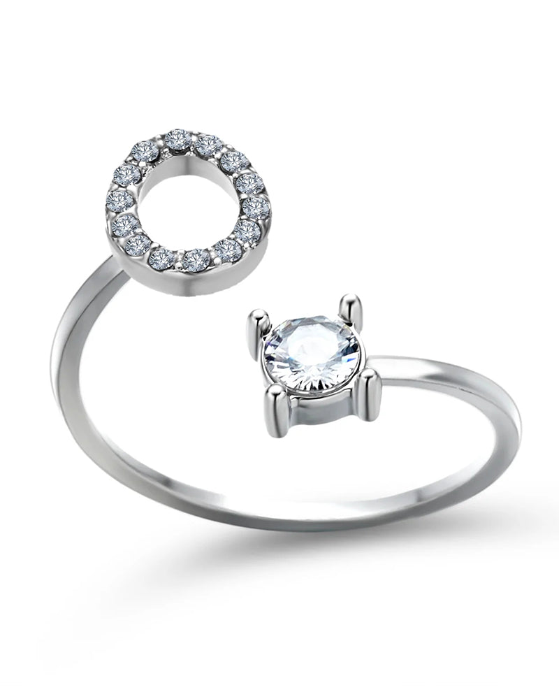 Elin | Öppen zirkonia-ring med initialer