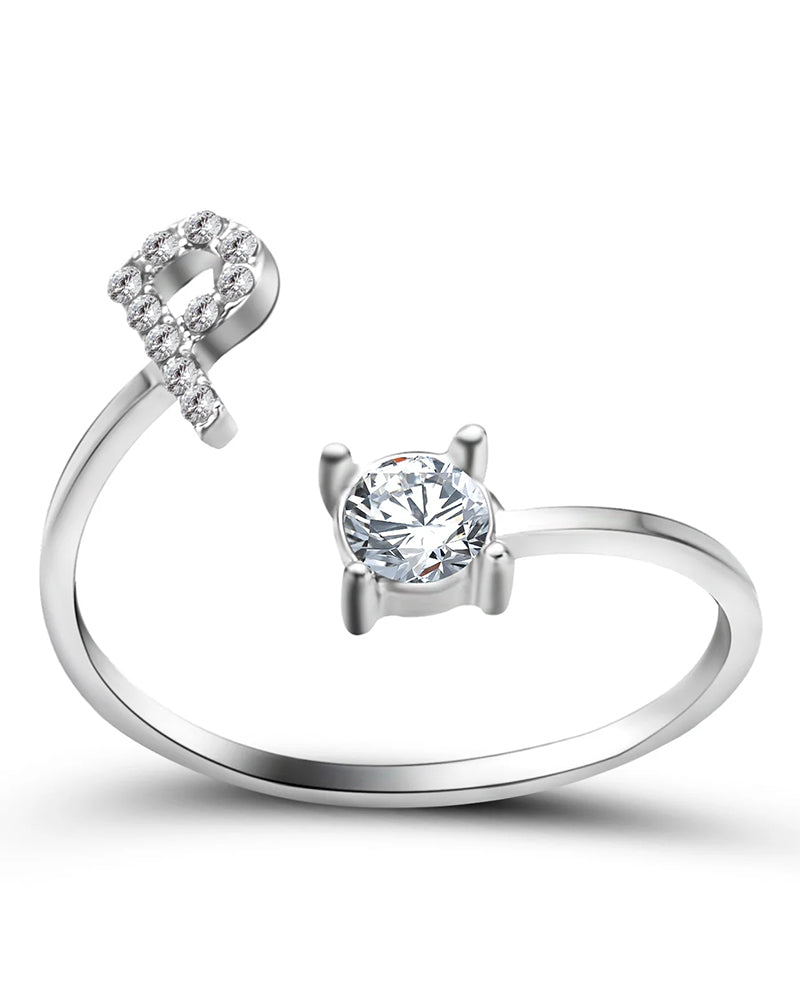 Elin | Öppen zirkonia-ring med initialer