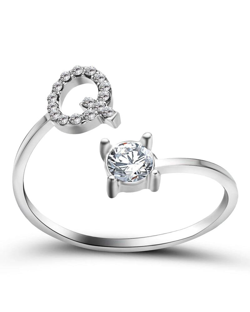 Elin | Öppen zirkonia-ring med initialer