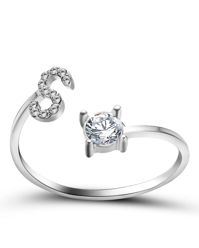 Elin | Öppen zirkonia-ring med initialer