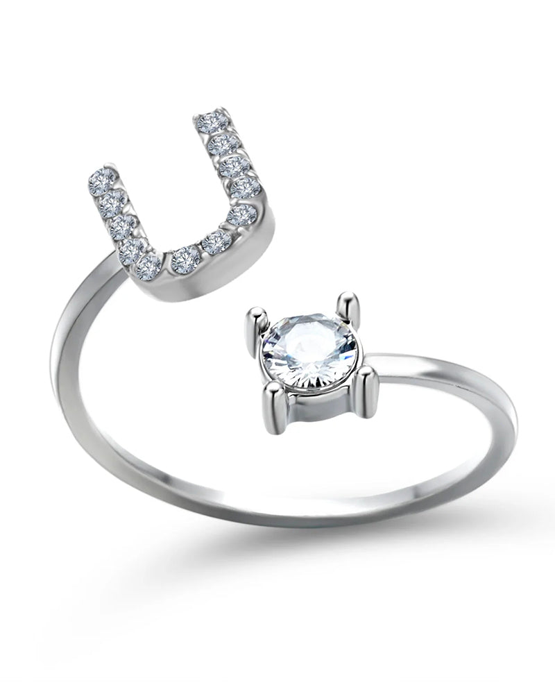 Elin | Öppen zirkonia-ring med initialer