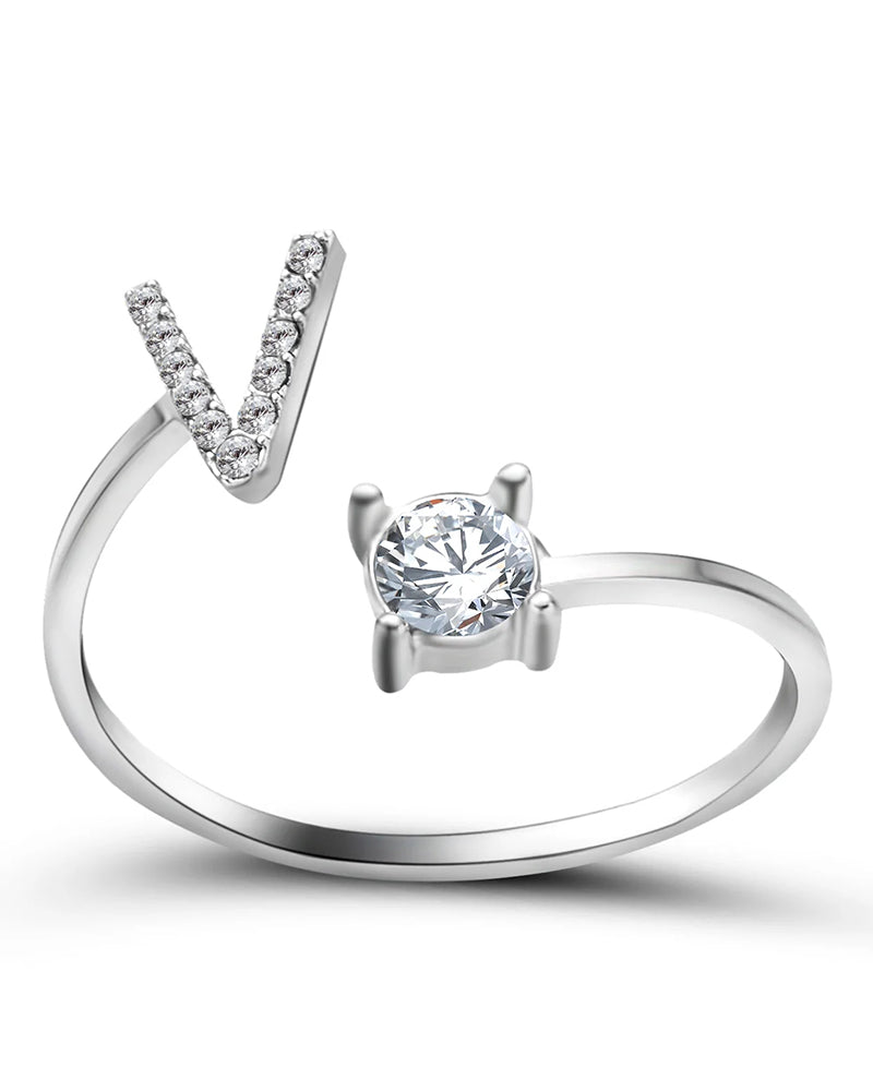 Elin | Öppen zirkonia-ring med initialer