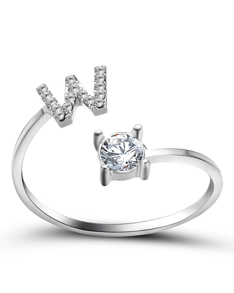 Elin | Öppen zirkonia-ring med initialer