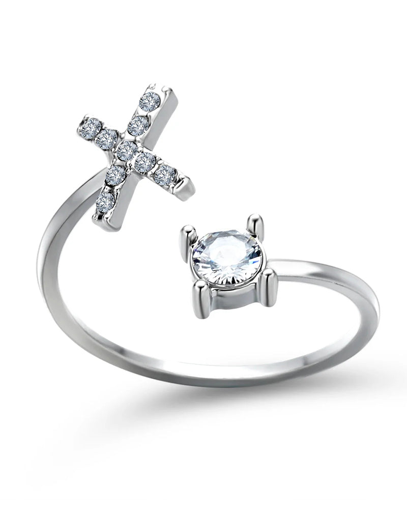 Elin | Öppen zirkonia-ring med initialer