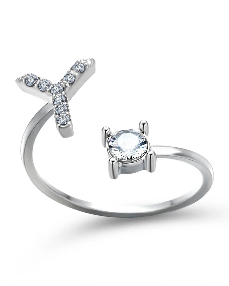 Elin | Öppen zirkonia-ring med initialer