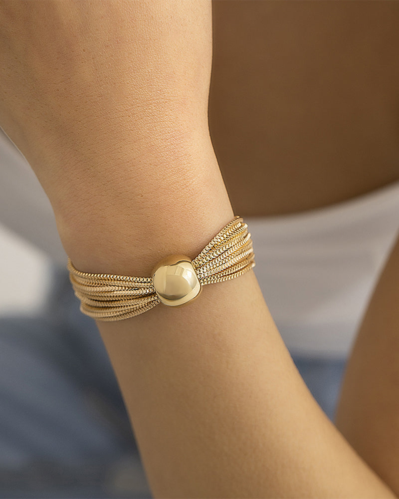 Elin | Stapelbart geometriskt halsband/armband med kedja i lager
