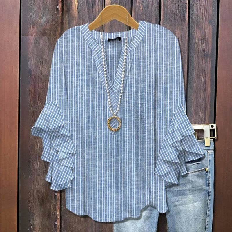 Avslappnad Randig Blus