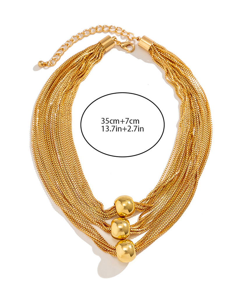Elin | Stapelbart geometriskt halsband/armband med kedja i lager