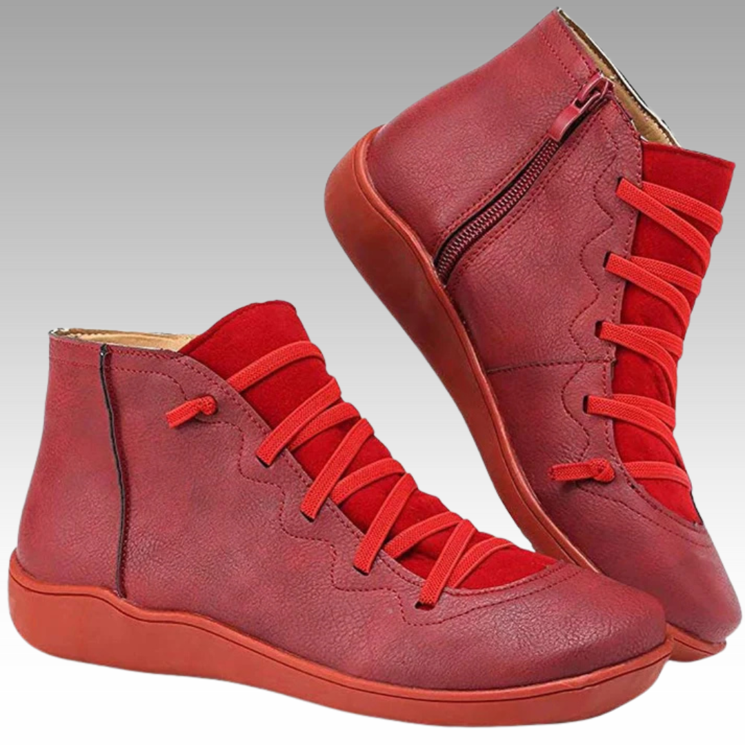 Elin | Trendiga Ortopediska Ankelboots i Vintage-stil