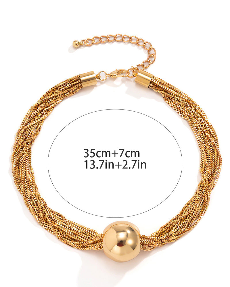 Elin | Stapelbart geometriskt halsband/armband med kedja i lager