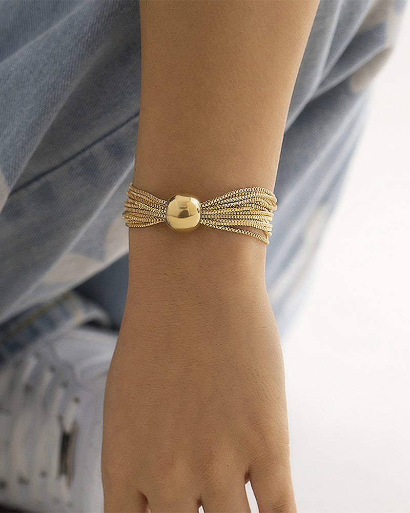 Elin | Stapelbart geometriskt halsband/armband med kedja i lager