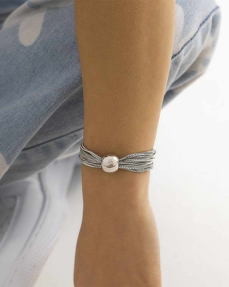 Elin | Stapelbart geometriskt halsband/armband med kedja i lager