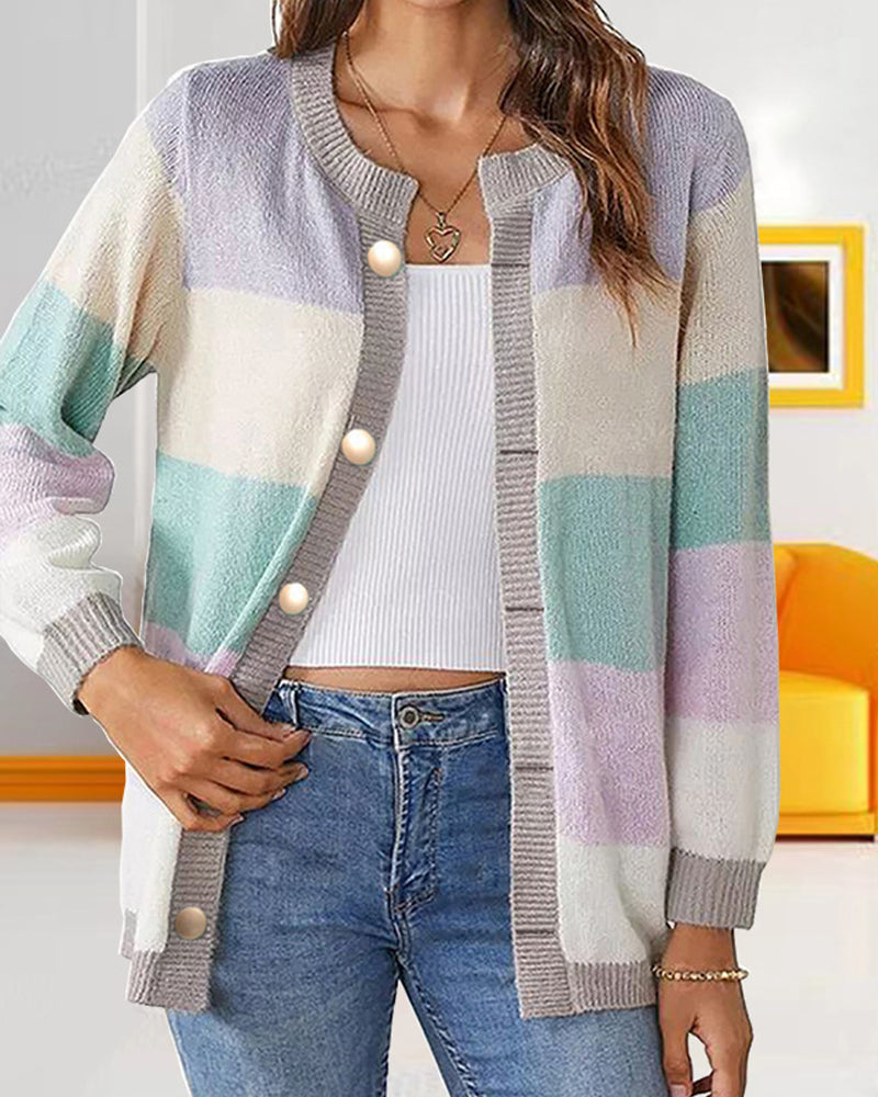 Elin | Colorblock cardigan för kvinnor