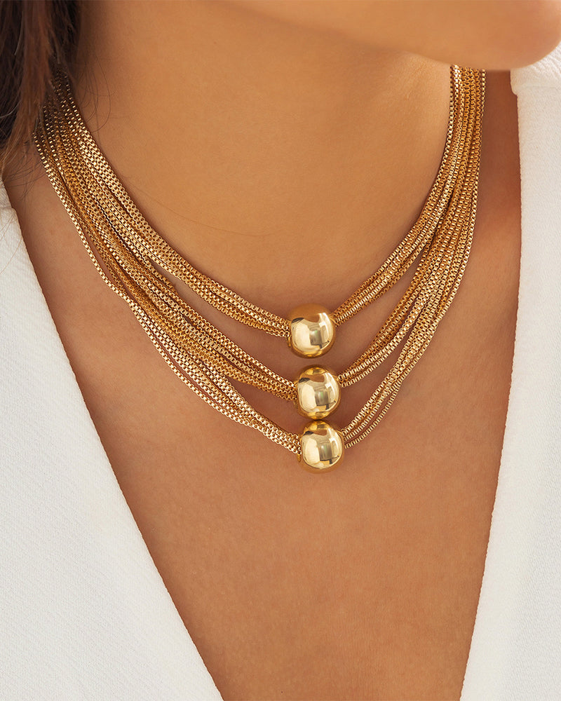 Elin | Stapelbart geometriskt halsband/armband med kedja i lager