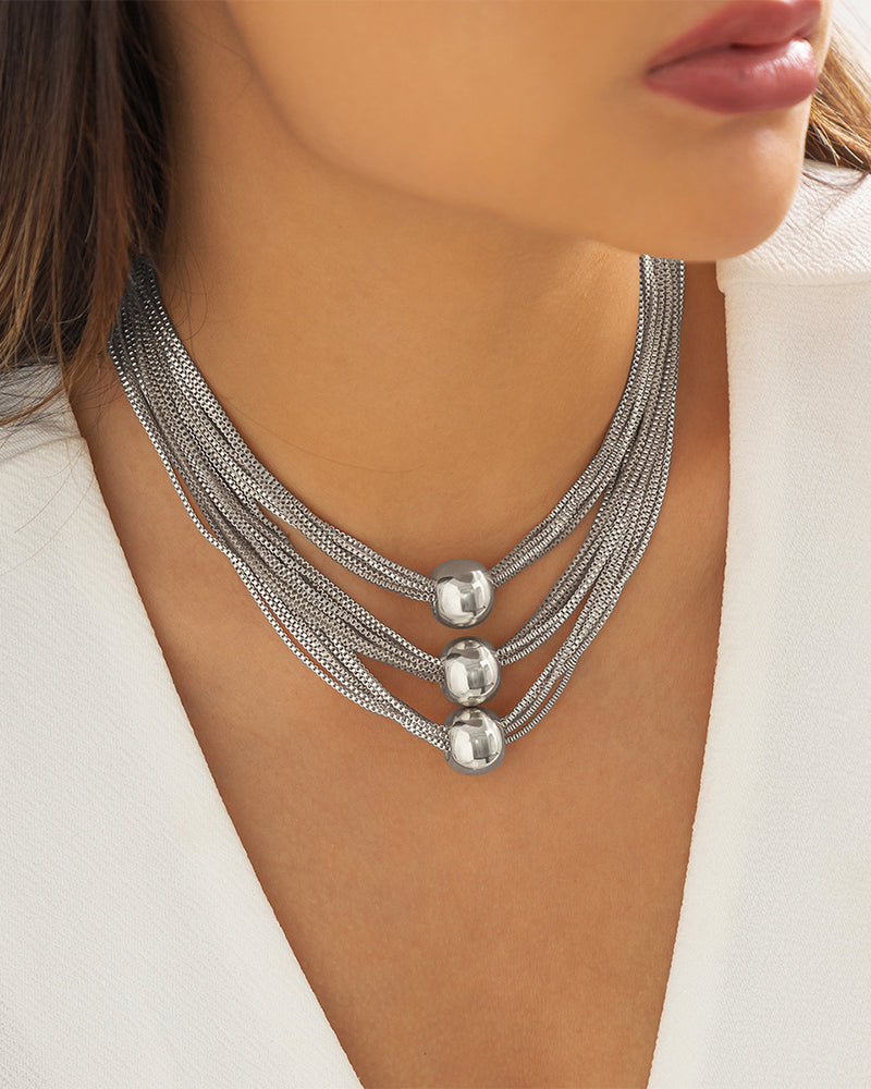 Elin | Stapelbart geometriskt halsband/armband med kedja i lager