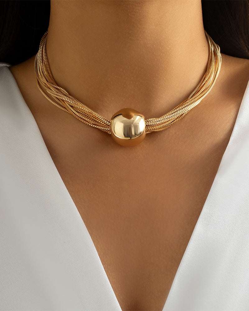 Elin | Stapelbart geometriskt halsband/armband med kedja i lager